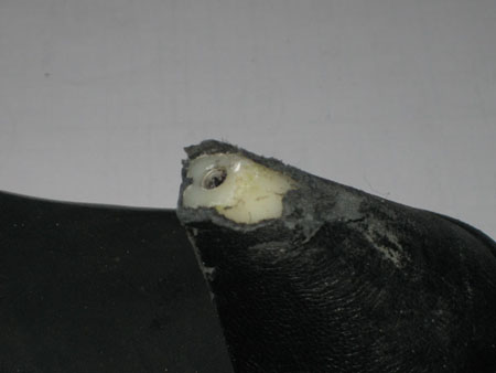 Metal pin removed